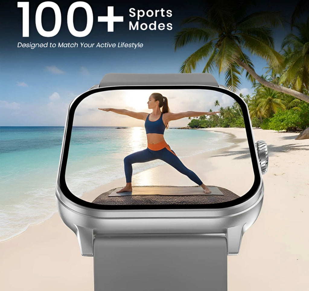 GameSir H9 Grey Smartwatch with Bluetooth, Fitness & Heart Rate Tracking Smartwatch (Grey-1 Strap,
Free Size)