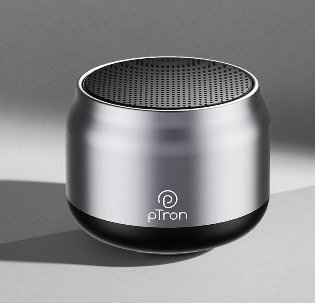 PTron Musicbot Lite / Funk Mini w/ 6W Pristine Sound, 8hrs Playtime, Portable Design 6 W Bluetooth Speaker (Silver, Mono Channel)