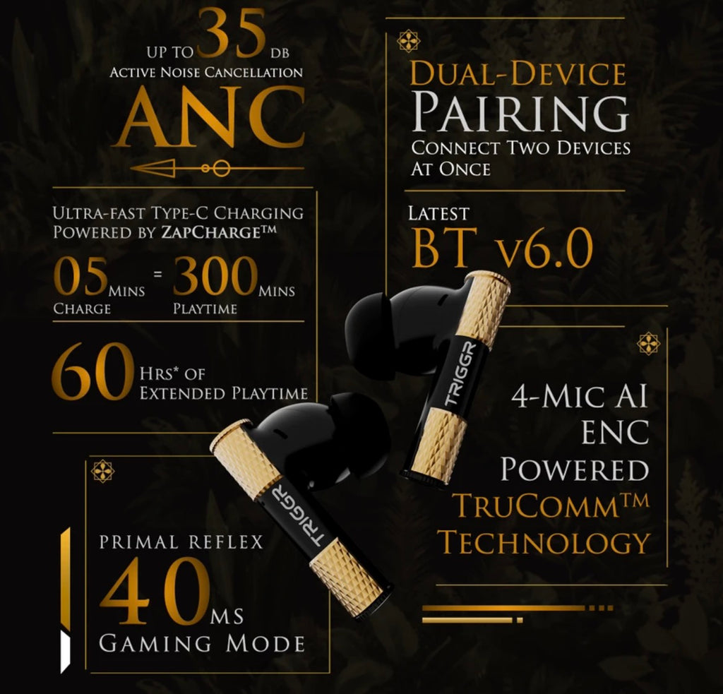 Wukong 35dB ANC, 4-mic ENC, Dual Pairing, 60H
Battery, Monkey-king Design, v6.0 Bluetooth Headset (Carbon Fury, True Wireless)