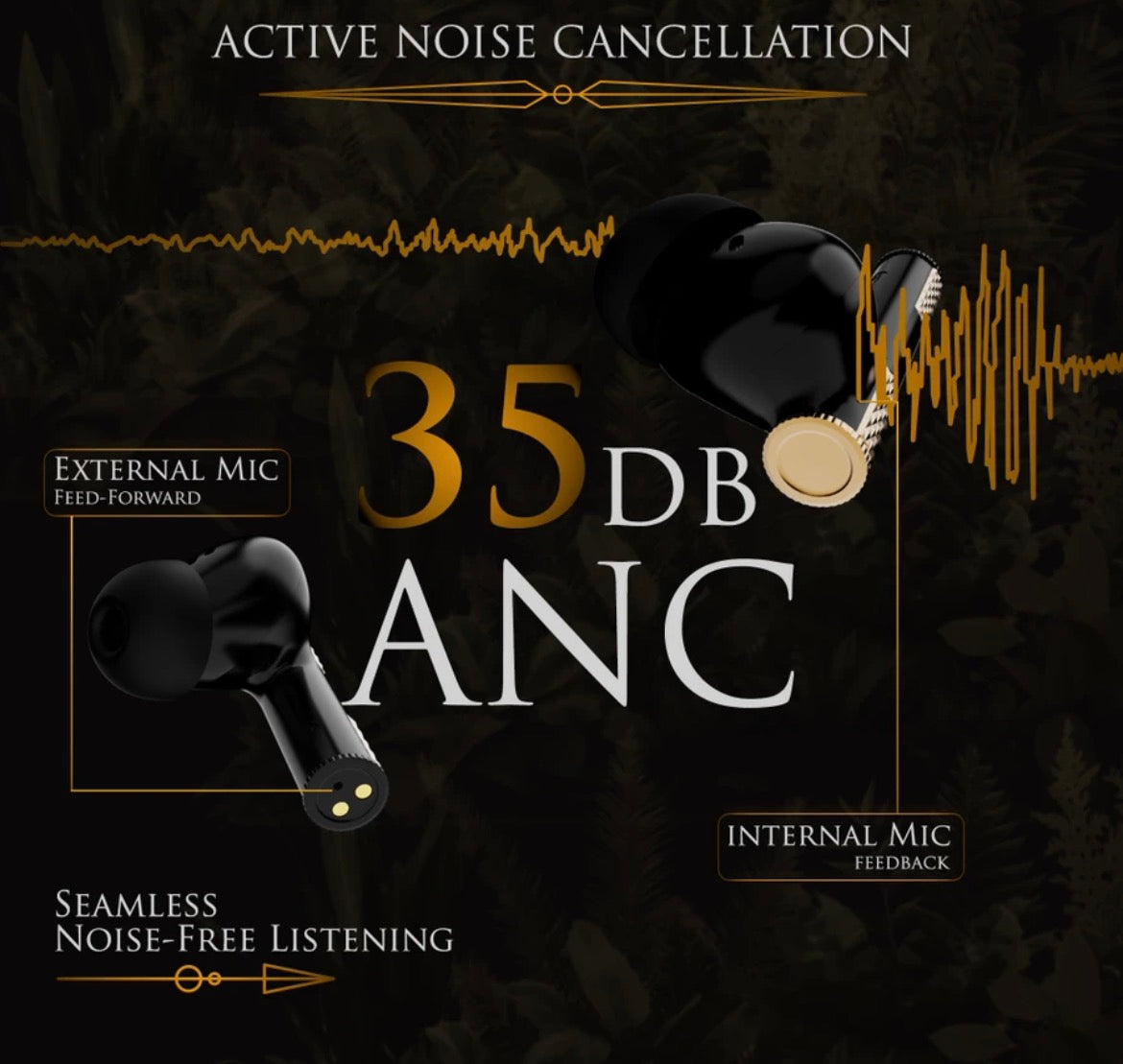 Wukong 35dB ANC, 4-mic ENC, Dual Pairing, 60H
Battery, Monkey-king Design, v6.0 Bluetooth Headset (Carbon Fury, True Wireless)